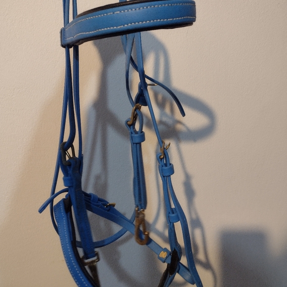 Synthetic bridle and German training rein set Con or horse size adjustable 🐎 - Picture 3 of 5